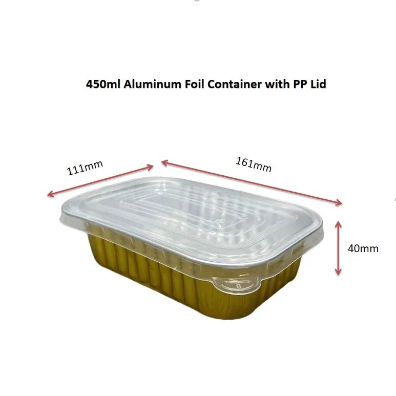Barquette Aluminium 450 ml + Couvercle PP